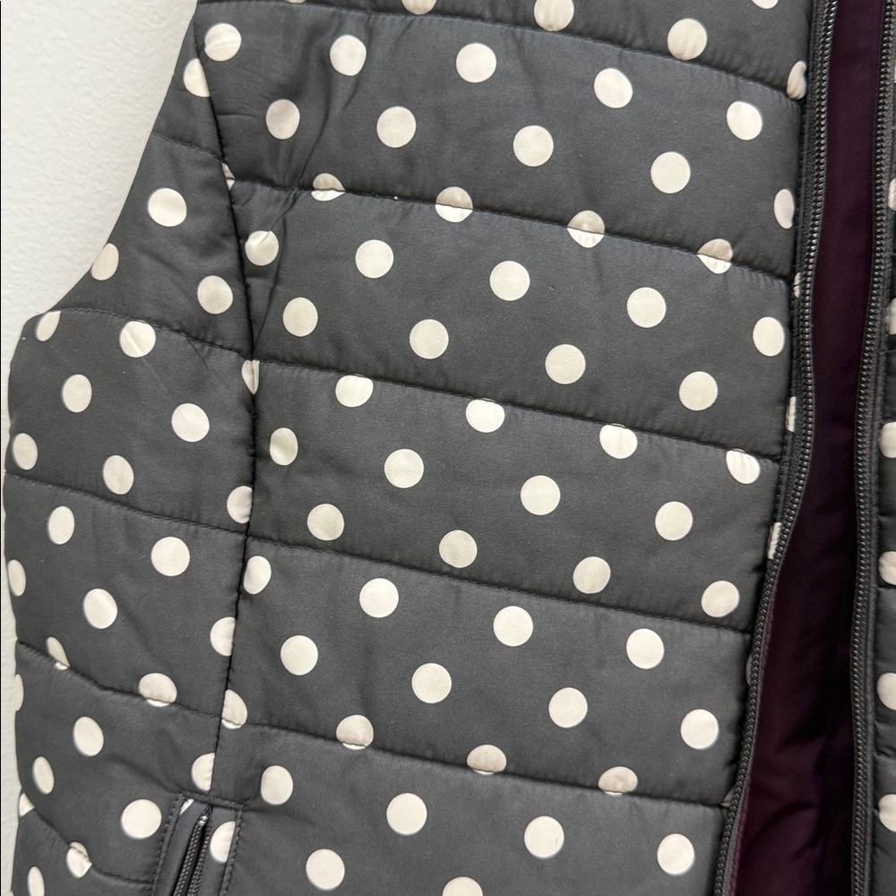 LOFT Ann Taylor Polka Dot Puffer Vest Women’s Sz Large! - Picture 2 of 6